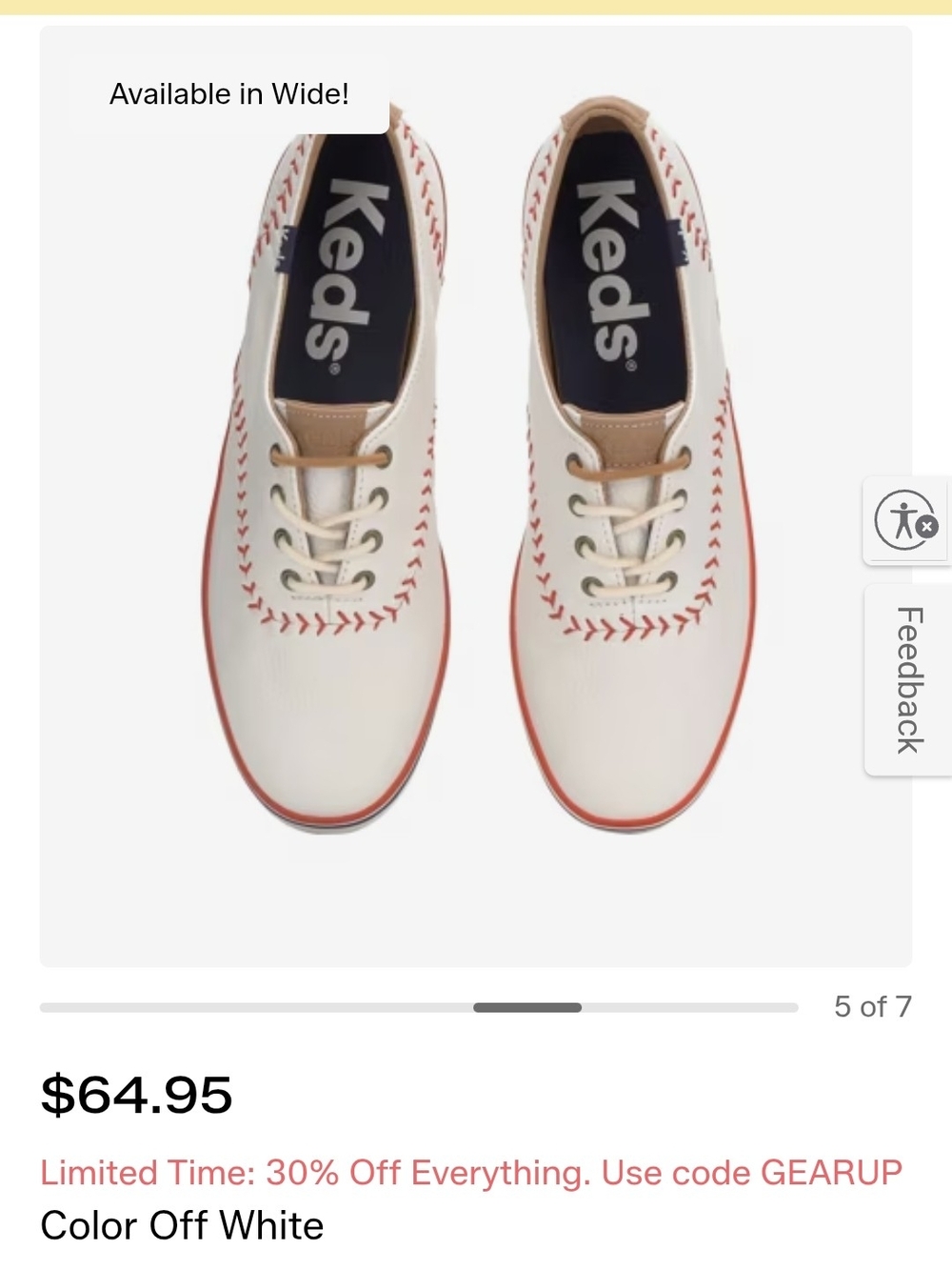 Keds Champion Pennant Leather Lace Up- Baseball - Picture 3 of 7